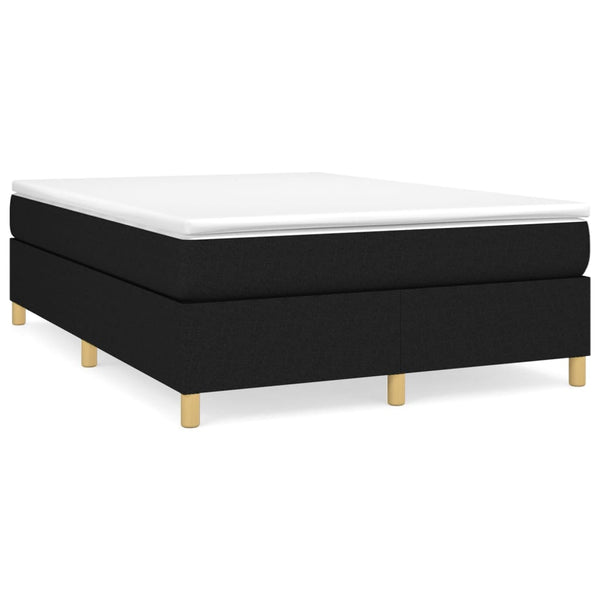 vidaXL Box Spring Bed with Mattress Black 140x200 cm Fabric