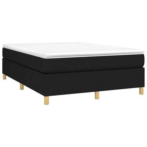 vidaXL Box Spring Bed with Mattress Black 140x200 cm Fabric