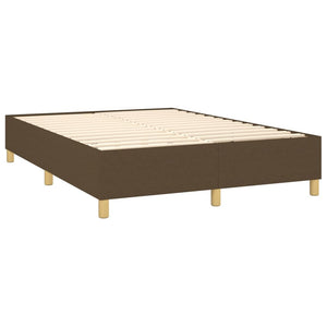 vidaXL Box Spring Bed with Mattress Dark Brown 140x200 cm Fabric