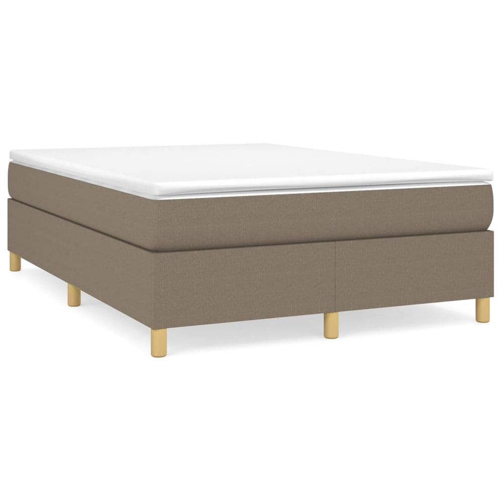 vidaXL Box Spring Bed with Mattress Taupe 140x200 cm Fabric