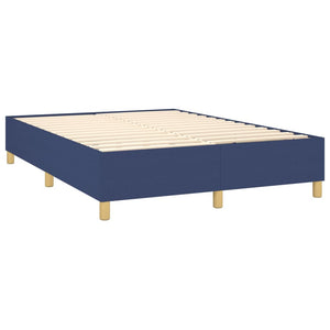 vidaXL Box Spring Bed with Mattress Blue 140x200 cm Fabric