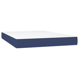 vidaXL Box Spring Bed with Mattress Blue 140x200 cm Fabric