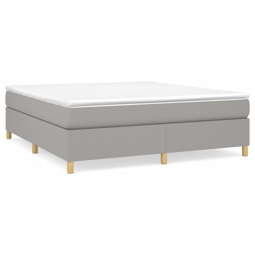 vidaXL Box Spring Bed with Mattress Light Grey 160x200 cm Fabric