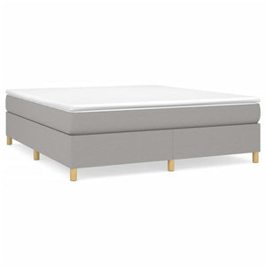 vidaXL Box Spring Bed with Mattress Light Grey 160x200 cm Fabric