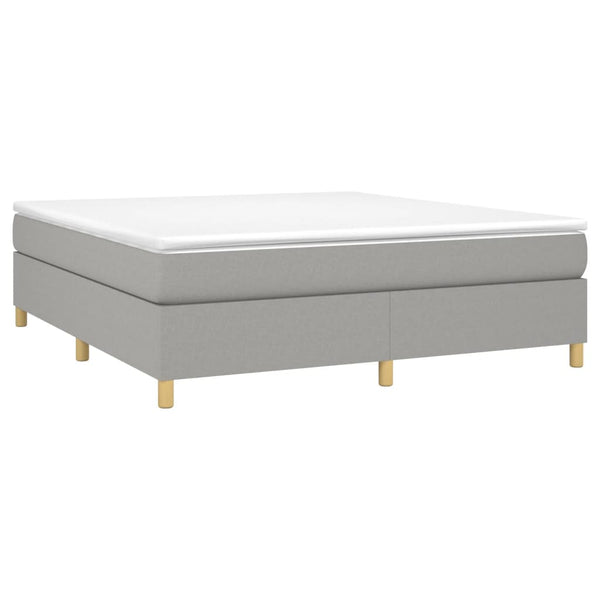 vidaXL Box Spring Bed with Mattress Light Grey 160x200 cm Fabric