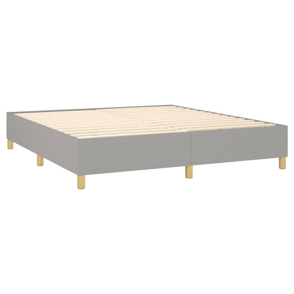 vidaXL Box Spring Bed with Mattress Light Grey 160x200 cm Fabric