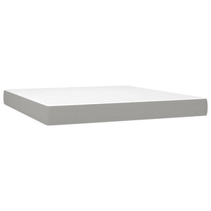 vidaXL Box Spring Bed with Mattress Light Grey 160x200 cm Fabric