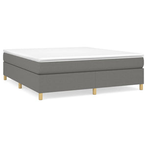 vidaXL Box spring bed with mattress Dark grey 160x200 cm Fabric