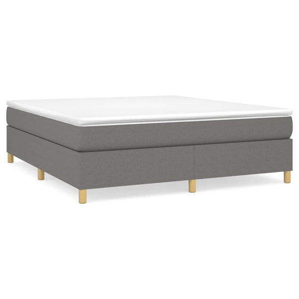 vidaXL Box spring bed with mattress Dark grey 160x200 cm Fabric