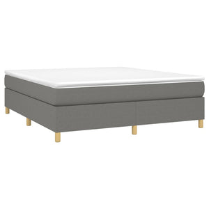 vidaXL Box spring bed with mattress Dark grey 160x200 cm Fabric