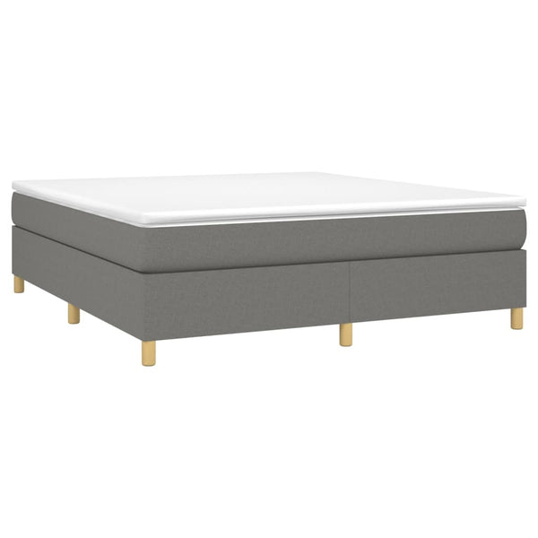 vidaXL Box spring bed with mattress Dark grey 160x200 cm Fabric