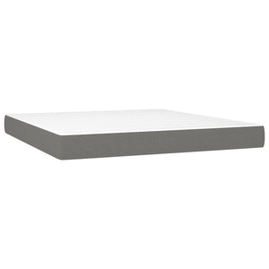 vidaXL Box spring bed with mattress Dark grey 160x200 cm Fabric