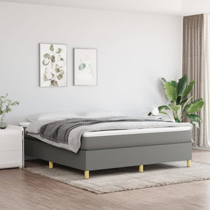 vidaXL Box spring bed with mattress Dark grey 160x200 cm Fabric