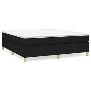 vidaXL Box Spring Bed with Mattress Black 160x200 cm Fabric