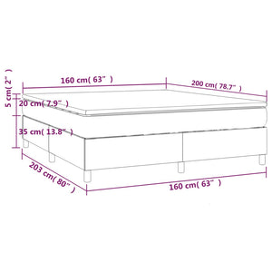 vidaXL Box Spring Bed with Mattress Taupe 160x200 cm Fabric