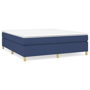 vidaXL Box Spring Bed with Mattress Blue 160x200 cm Fabric