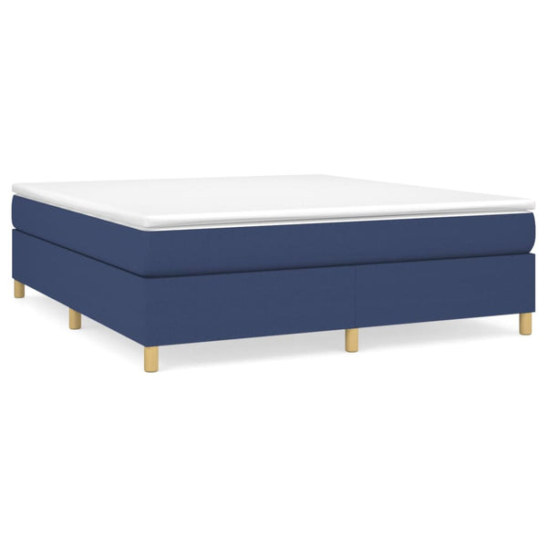 vidaXL Box Spring Bed with Mattress Blue 160x200 cm Fabric
