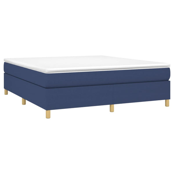 vidaXL Box Spring Bed with Mattress Blue 160x200 cm Fabric