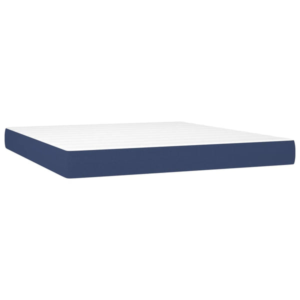 vidaXL Box Spring Bed with Mattress Blue 160x200 cm Fabric