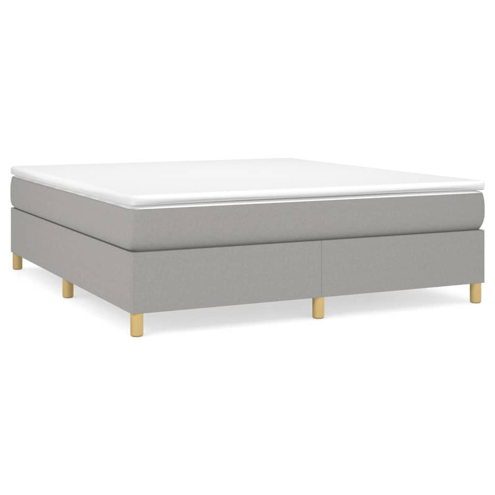 vidaXL Box Spring Bed with Mattress Light Grey 180x200 cm Fabric