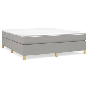 vidaXL Box Spring Bed with Mattress Light Grey 180x200 cm Fabric
