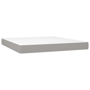 vidaXL Box Spring Bed with Mattress Light Grey 180x200 cm Fabric