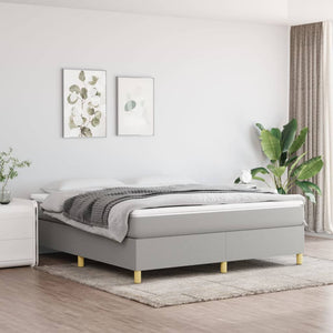 vidaXL Box Spring Bed with Mattress Light Grey 180x200 cm Fabric