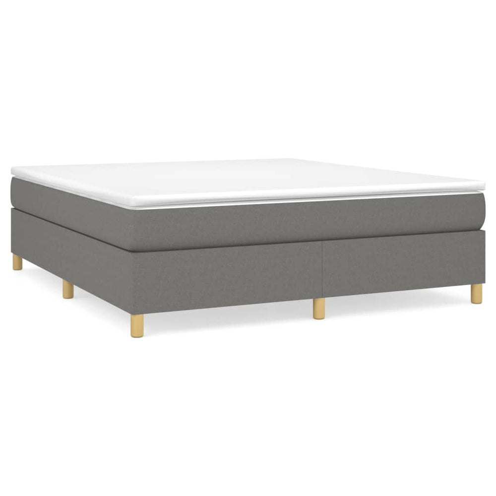 vidaXL Box Spring Bed with Mattress Dark Grey 180x200 cm Fabric