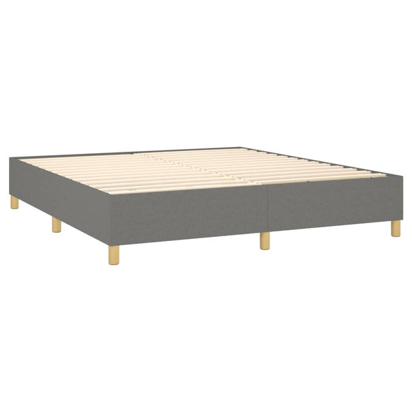 vidaXL Box Spring Bed with Mattress Dark Grey 180x200 cm Fabric