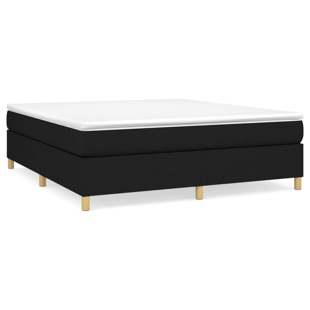 vidaXL Box Spring Bed with Mattress Black 180x200 cm Fabric