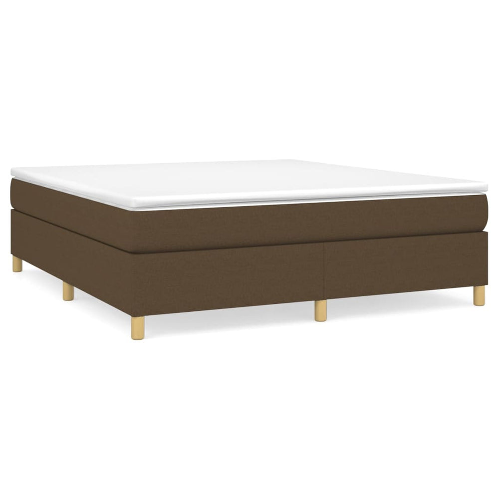 vidaXL Box Spring Bed with Mattress Dark Brown 180x200 cm Fabric