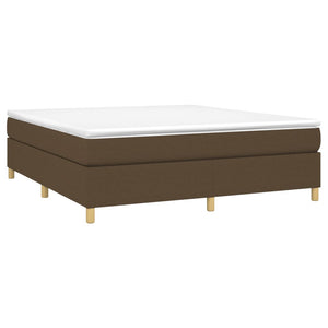 vidaXL Box Spring Bed with Mattress Dark Brown 180x200 cm Fabric