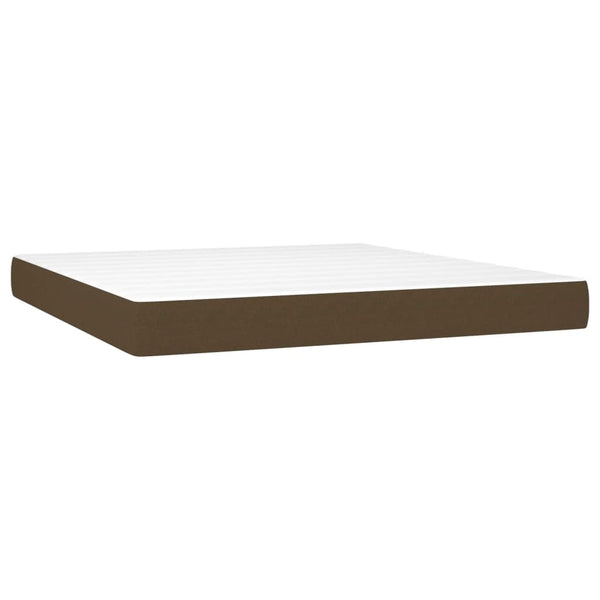 vidaXL Box Spring Bed with Mattress Dark Brown 180x200 cm Fabric