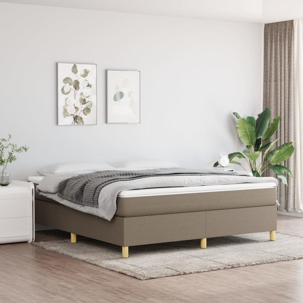 vidaXL Box Spring Bed with Mattress Taupe 180x200 cm Fabric