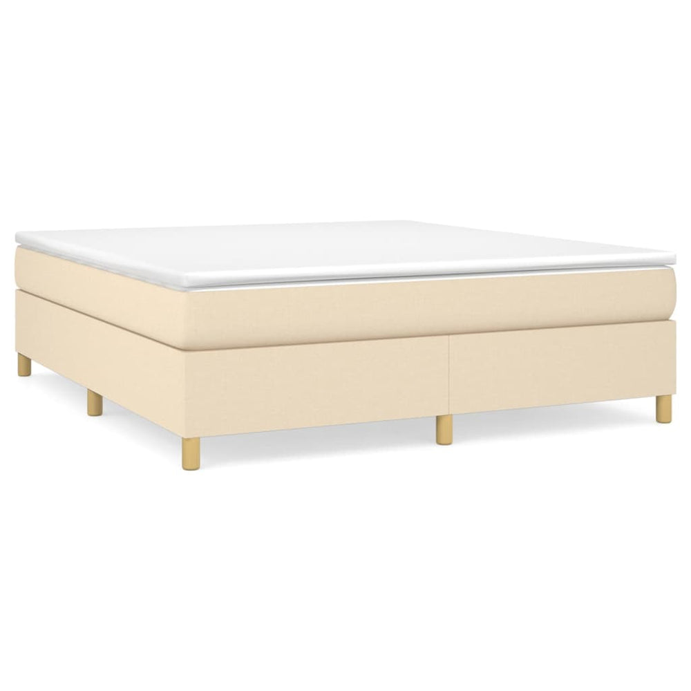 vidaXL Divan Bed with Mattress Cream 180x200 cm Fabric