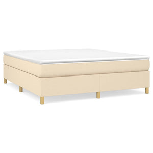 vidaXL Divan Bed with Mattress Cream 180x200 cm Fabric