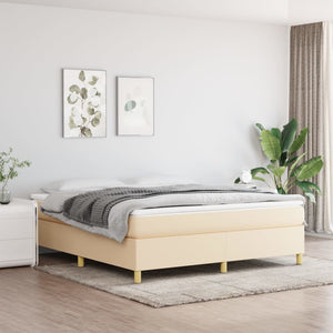 vidaXL Divan Bed with Mattress Cream 180x200 cm Fabric