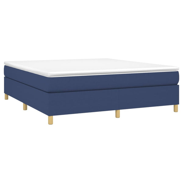 vidaXL Box Spring Bed with Mattress Blue 180x200 cm Fabric