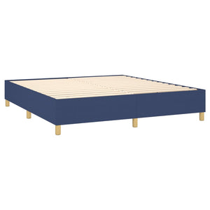 vidaXL Box Spring Bed with Mattress Blue 180x200 cm Fabric