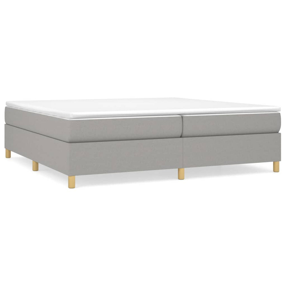 vidaXL Box Spring Bed with Mattress Light Gray 200x200 cm Fabric