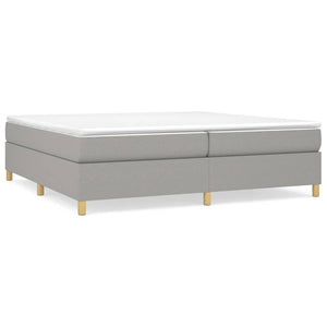 vidaXL Box Spring Bed with Mattress Light Gray 200x200 cm Fabric