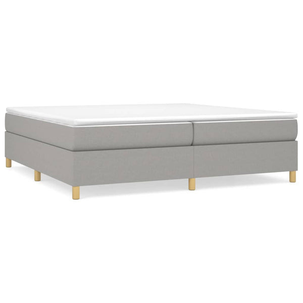 vidaXL Box Spring Bed with Mattress Light Gray 200x200 cm Fabric