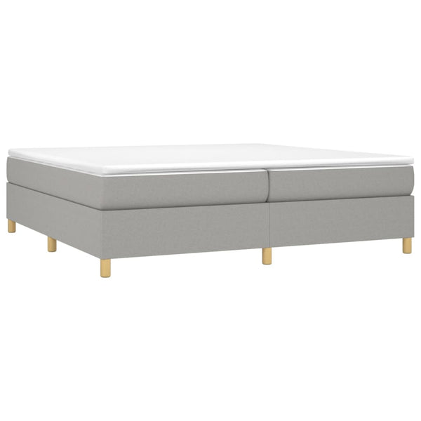 vidaXL Box Spring Bed with Mattress Light Gray 200x200 cm Fabric