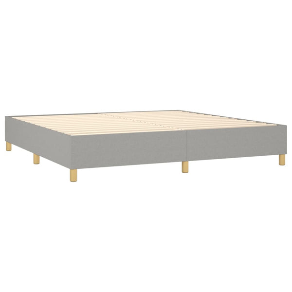 vidaXL Box Spring Bed with Mattress Light Gray 200x200 cm Fabric