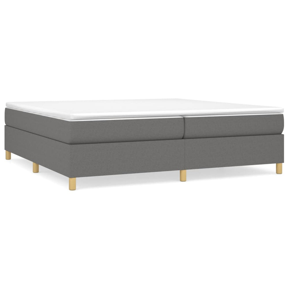 vidaXL Box Spring Bed with Mattress Dark Grey 200x200 cm Fabric