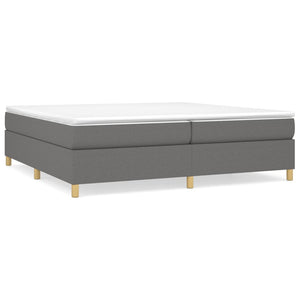 vidaXL Box Spring Bed with Mattress Dark Grey 200x200 cm Fabric