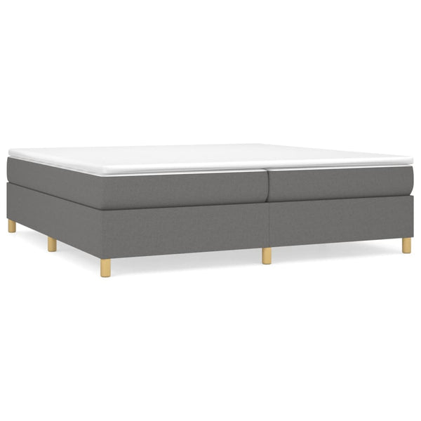 vidaXL Box Spring Bed with Mattress Dark Grey 200x200 cm Fabric