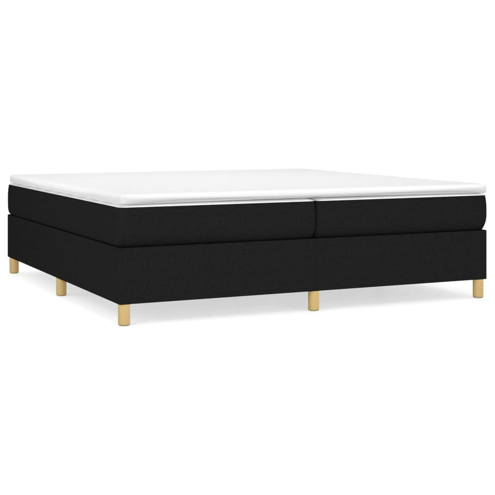vidaXL Box Spring Bed with Mattress Black 200x200 cm Fabric