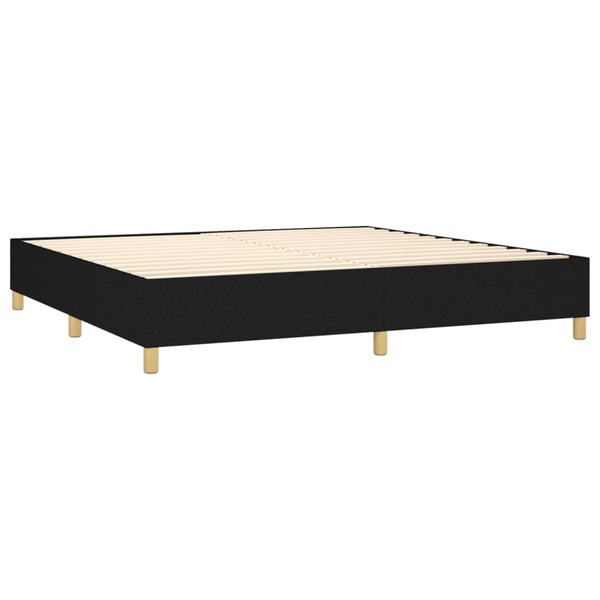 vidaXL Box Spring Bed with Mattress Black 200x200 cm Fabric