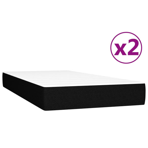 vidaXL Box Spring Bed with Mattress Black 200x200 cm Fabric